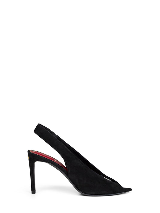 Décolleté Open Toe Révélé 85mm in camoscio nero