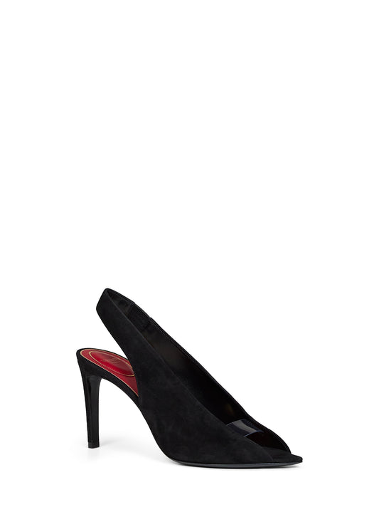 Décolleté Open Toe Révélé 85mm in camoscio nero