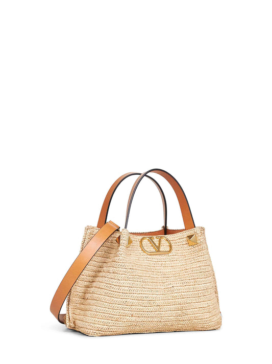 Borsa shopping piccola Valentino Garavani naturale