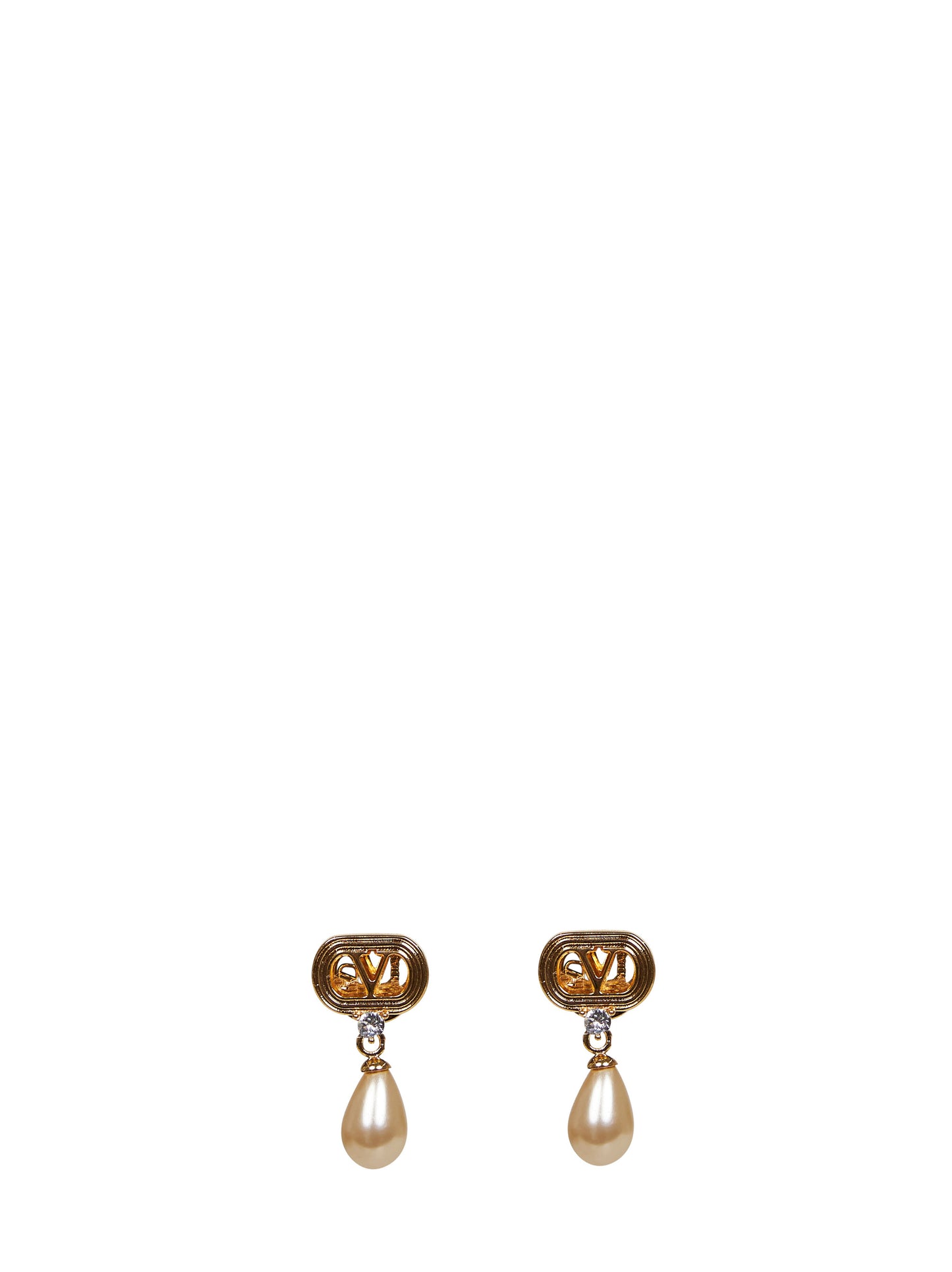 Metal and pearls and crystals Ovalette earrings