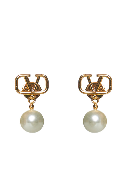VLogo Signature Earrings with Swarovski Pearls
