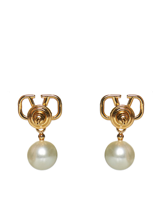 VLogo Signature Earrings with Swarovski Pearls