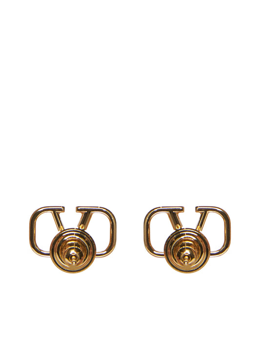 Orecchini VLogo Signature in metallo dorato