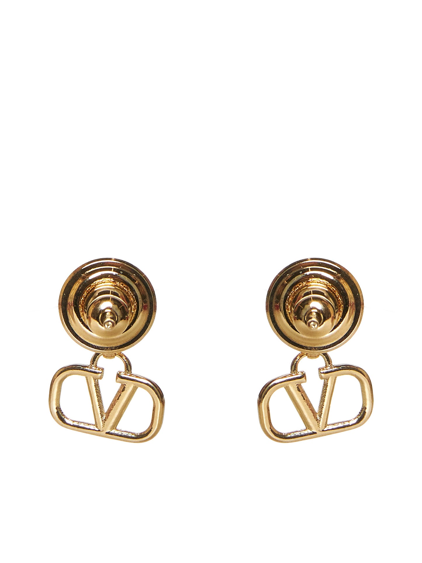 Gold-Tone VLogo Signature Earrings with Silver Swarovski Crystals