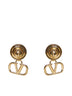 Gold-Tone VLogo Signature Earrings with Silver Swarovski Crystals