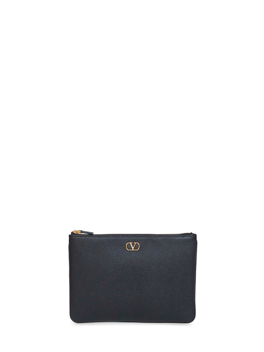 Black Vlogo Signature clutch bag