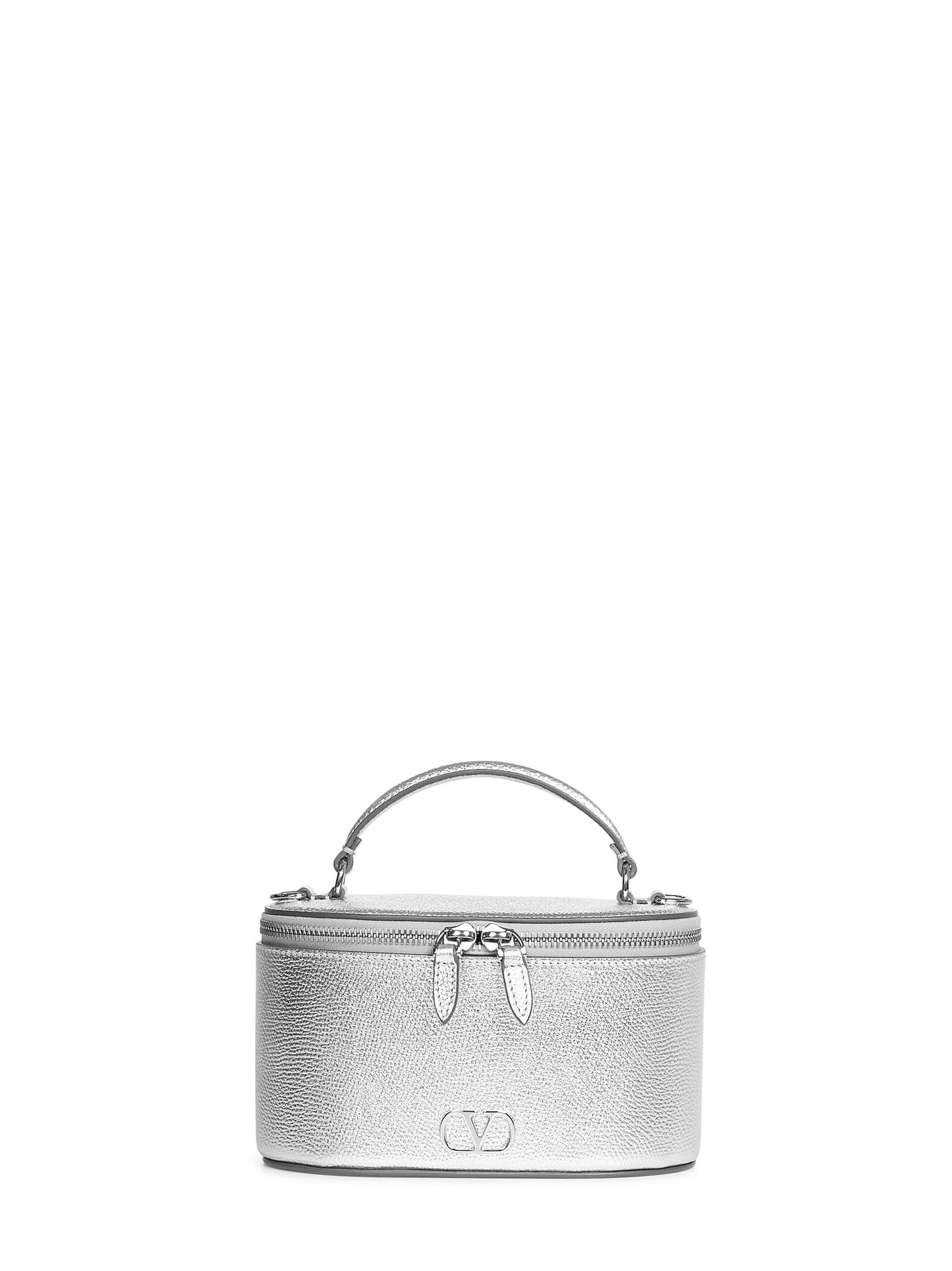 Silver Vlogo Signature mini vanity bag