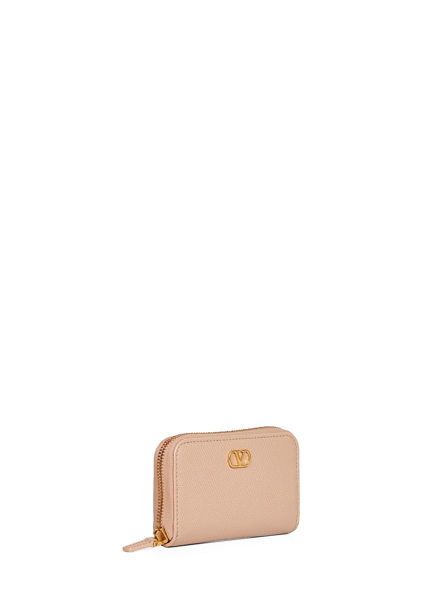 Rose sand VLogo Signature mini wallet