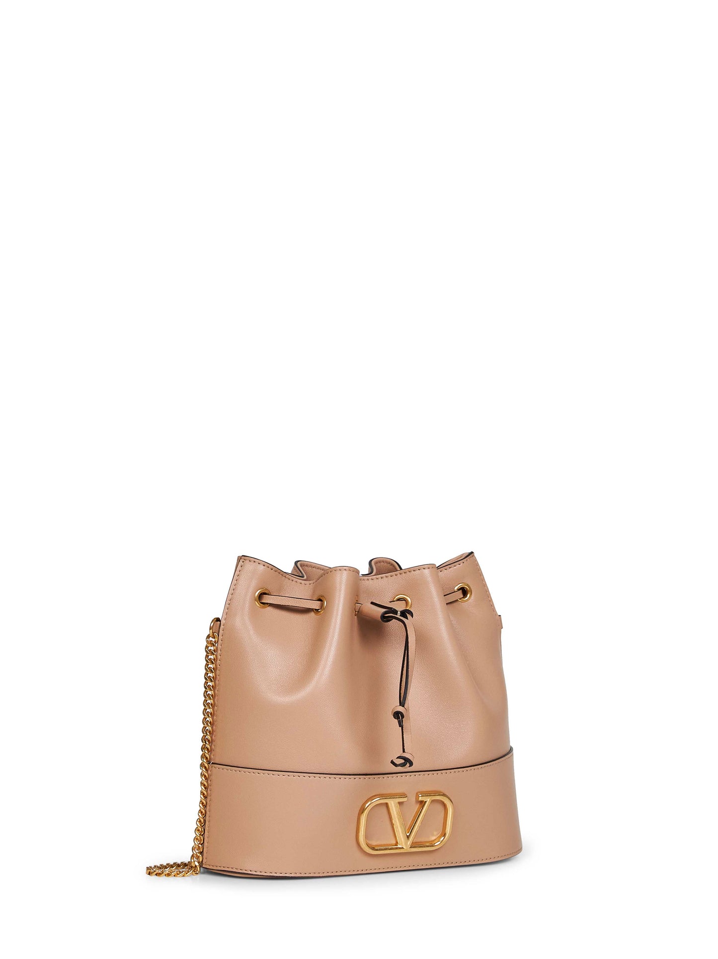 Rose sand VLogo Signature mini bucket bag