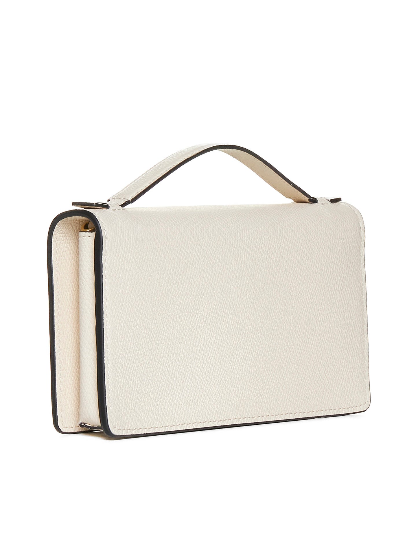 Portafoglio bianco in pelle con tracolla