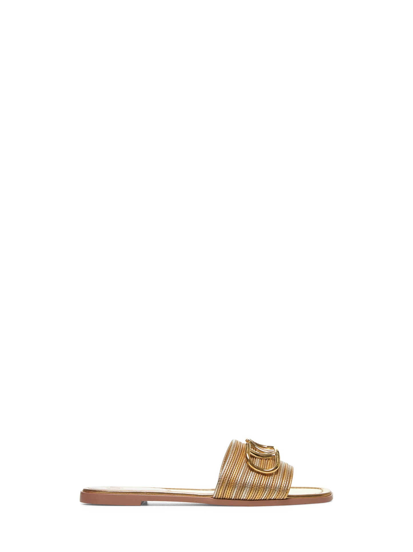 Gold VLogo Signature Slide sandals