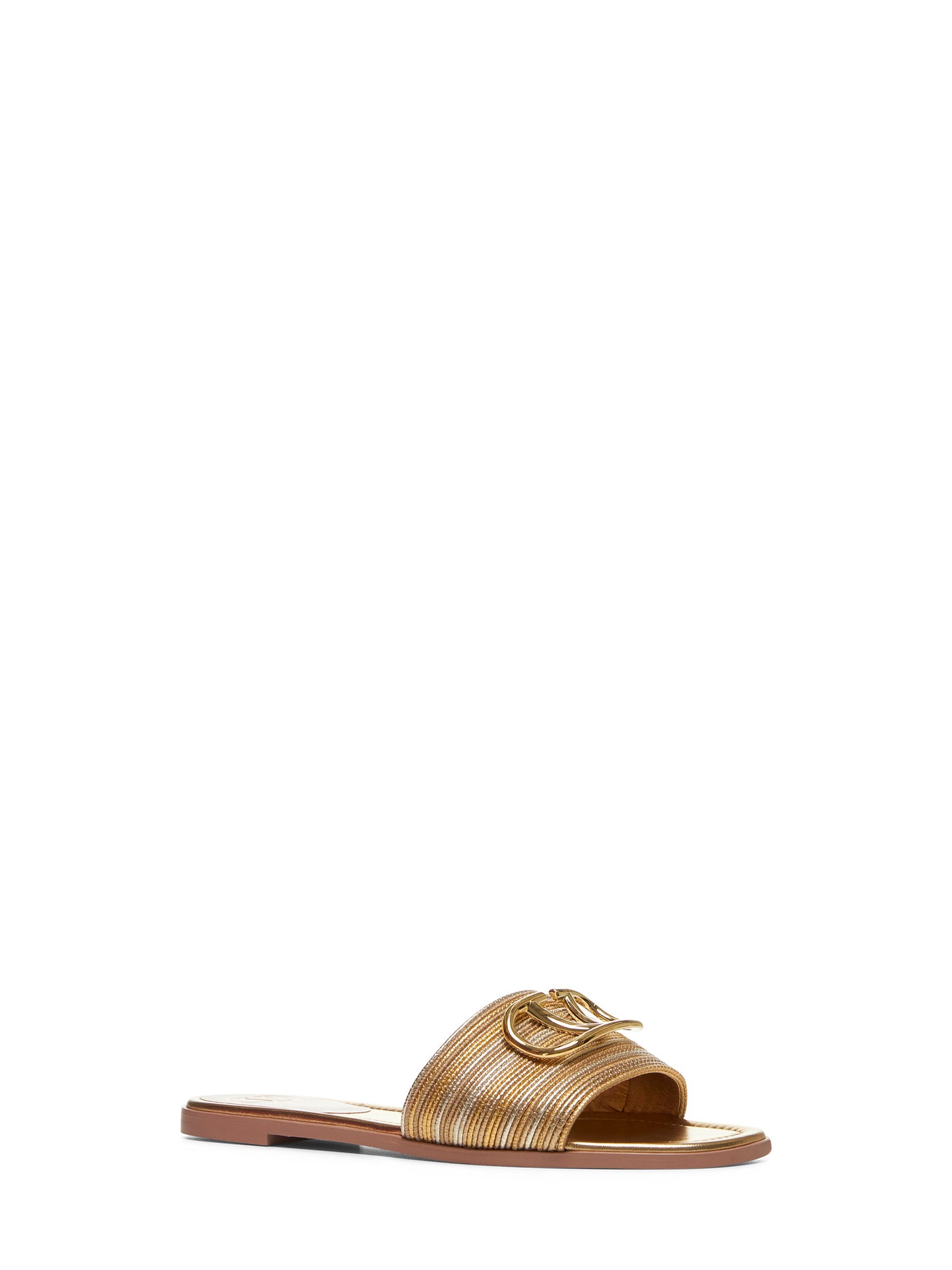 Gold VLogo Signature Slide sandals