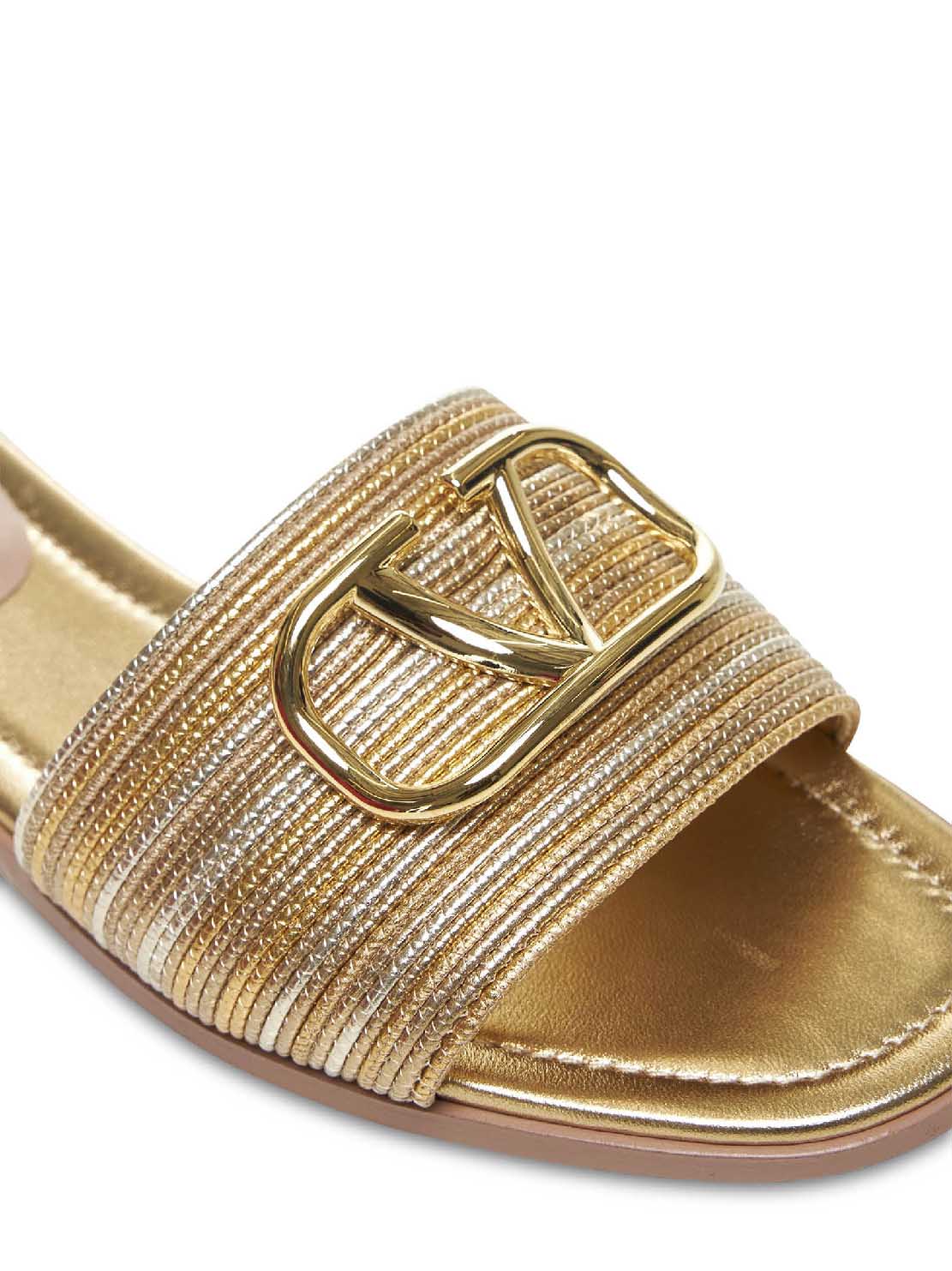 Gold VLogo Signature Slide sandals