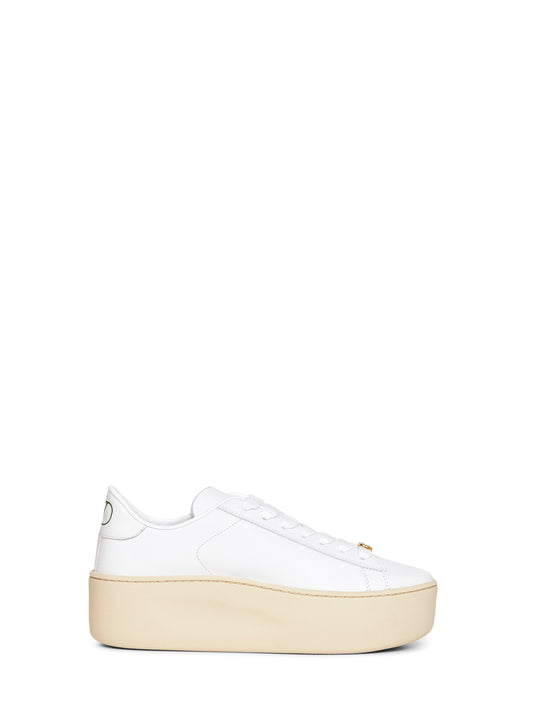 Sneakers platform Royco in pelle bianca
