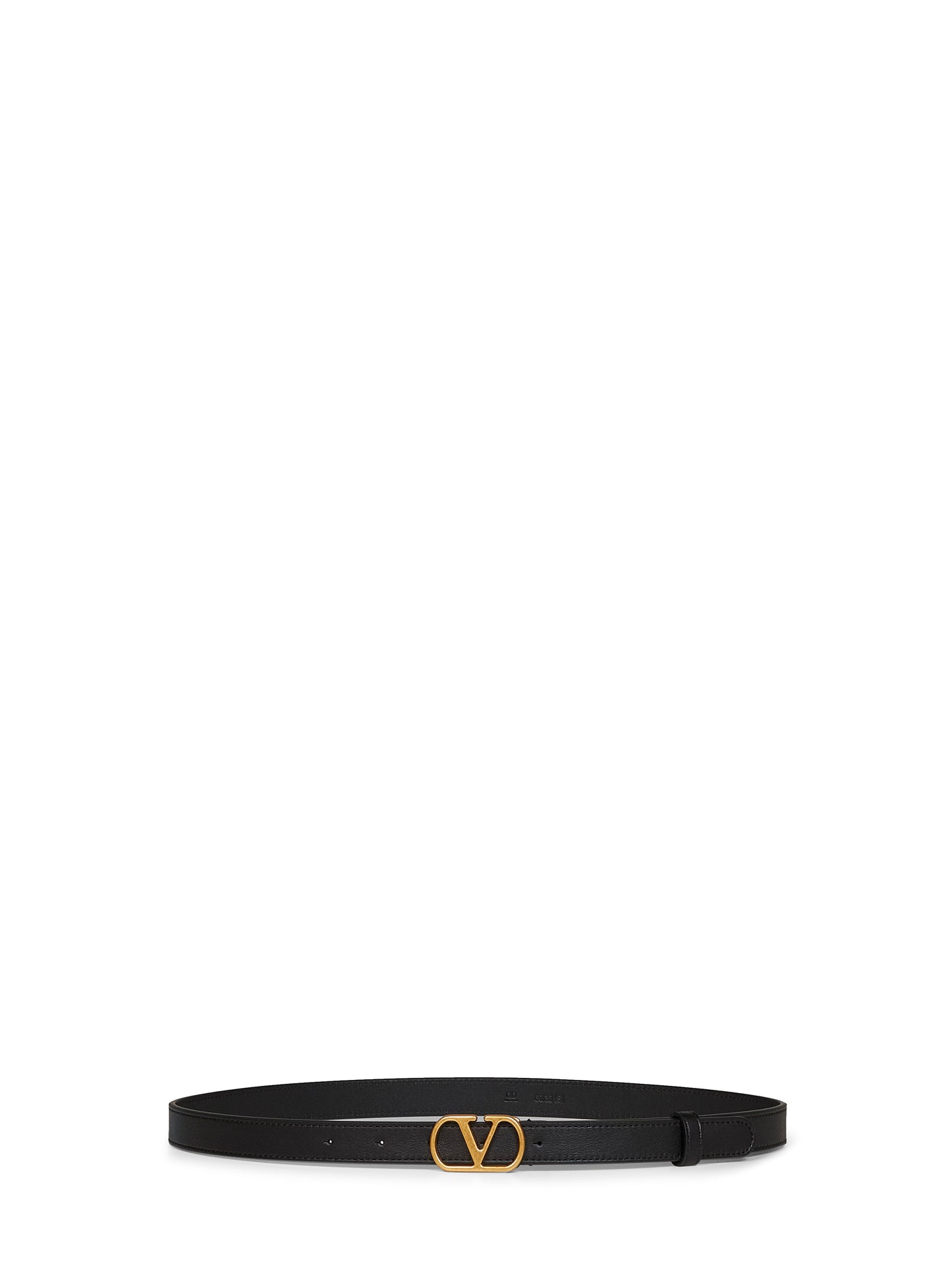 Black shiny calfskin leather VLogo Signature belt