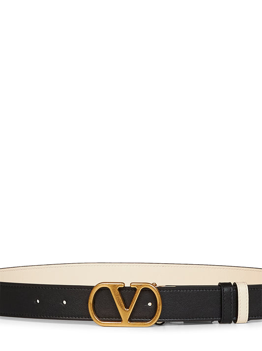 Black and butter VLogo Signature reversible belt