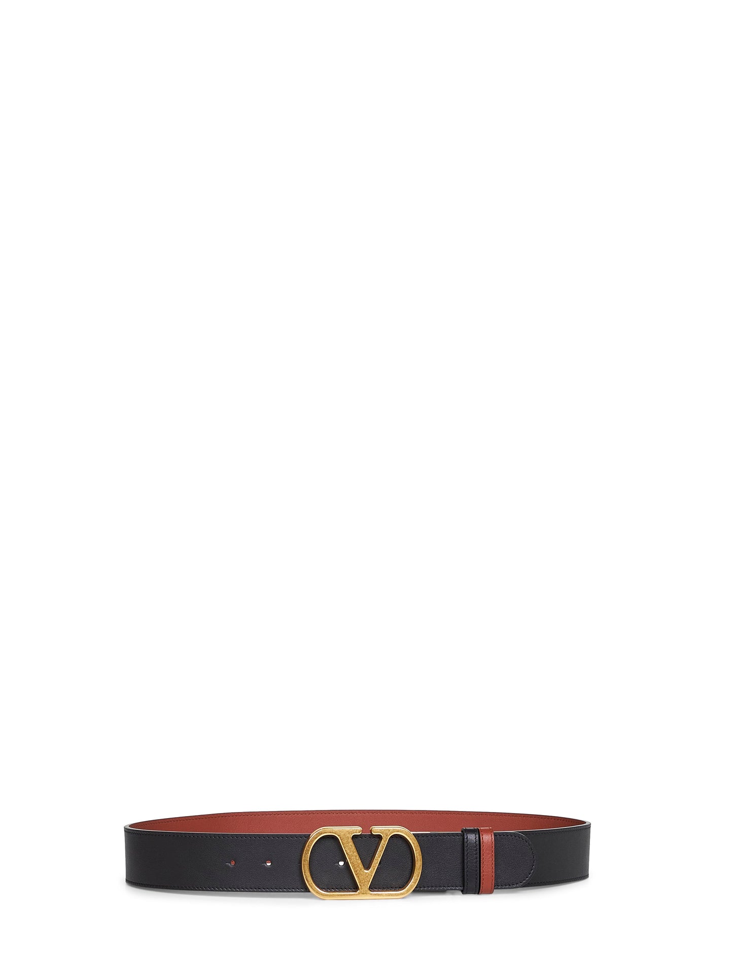 Black and deep caramel Vlogo Signature reversible belt