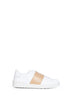 White and sahara calfskin leather Open sneakers