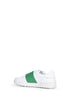 White and green calfskin leather Open sneakers