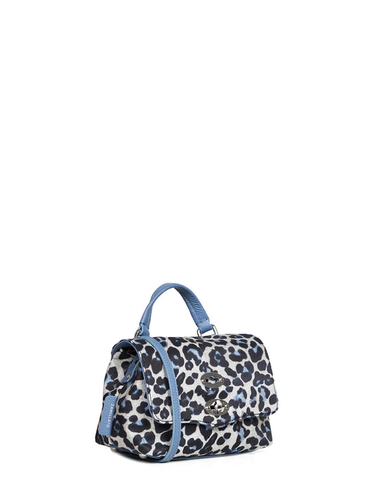 Borsa a mano stampata Postina Baby nero amazzonia