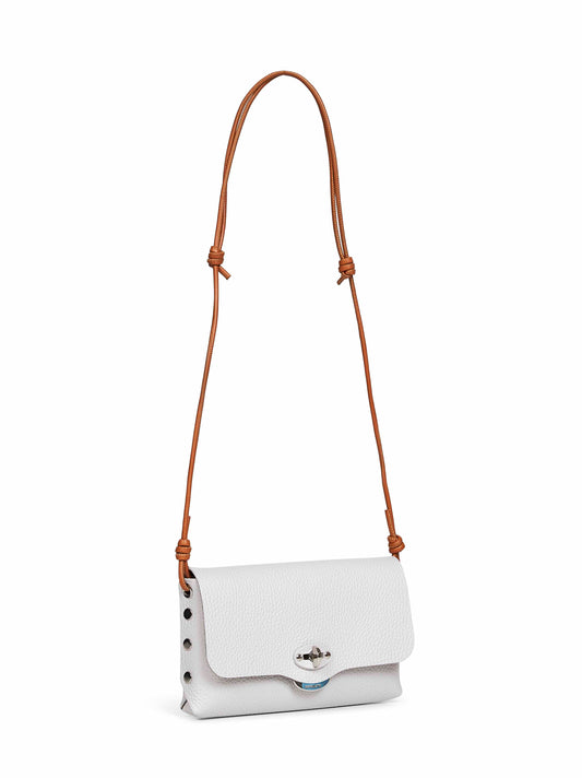 Grey carrara Lettera Small mini bag with shoulder strap