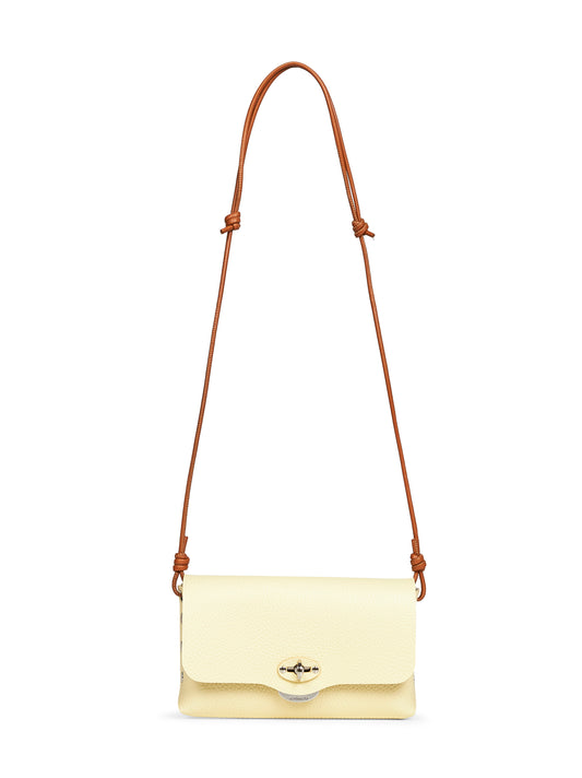 Yellow Lettera Small mini bag with shoulder strap