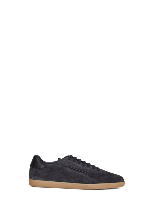 Sneakers basse 232 in pelle scamosciata blu scuro