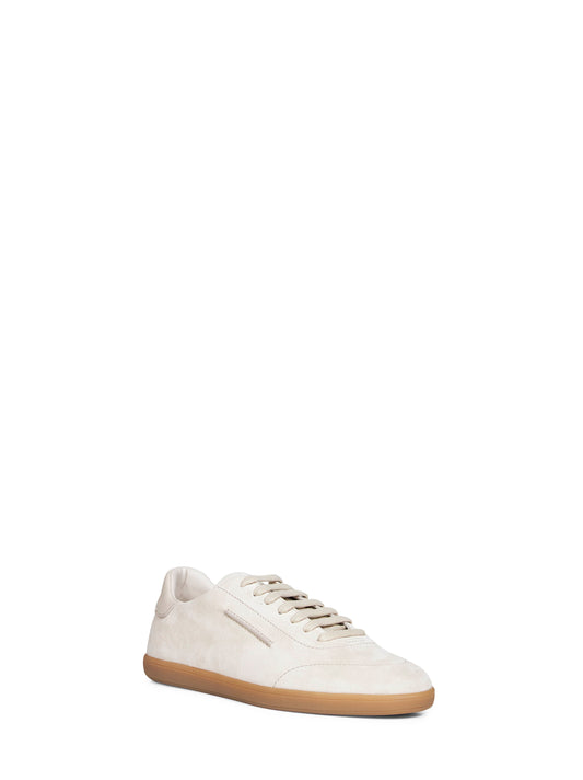 Sneakers basse 232 in pelle scamosciata bianca