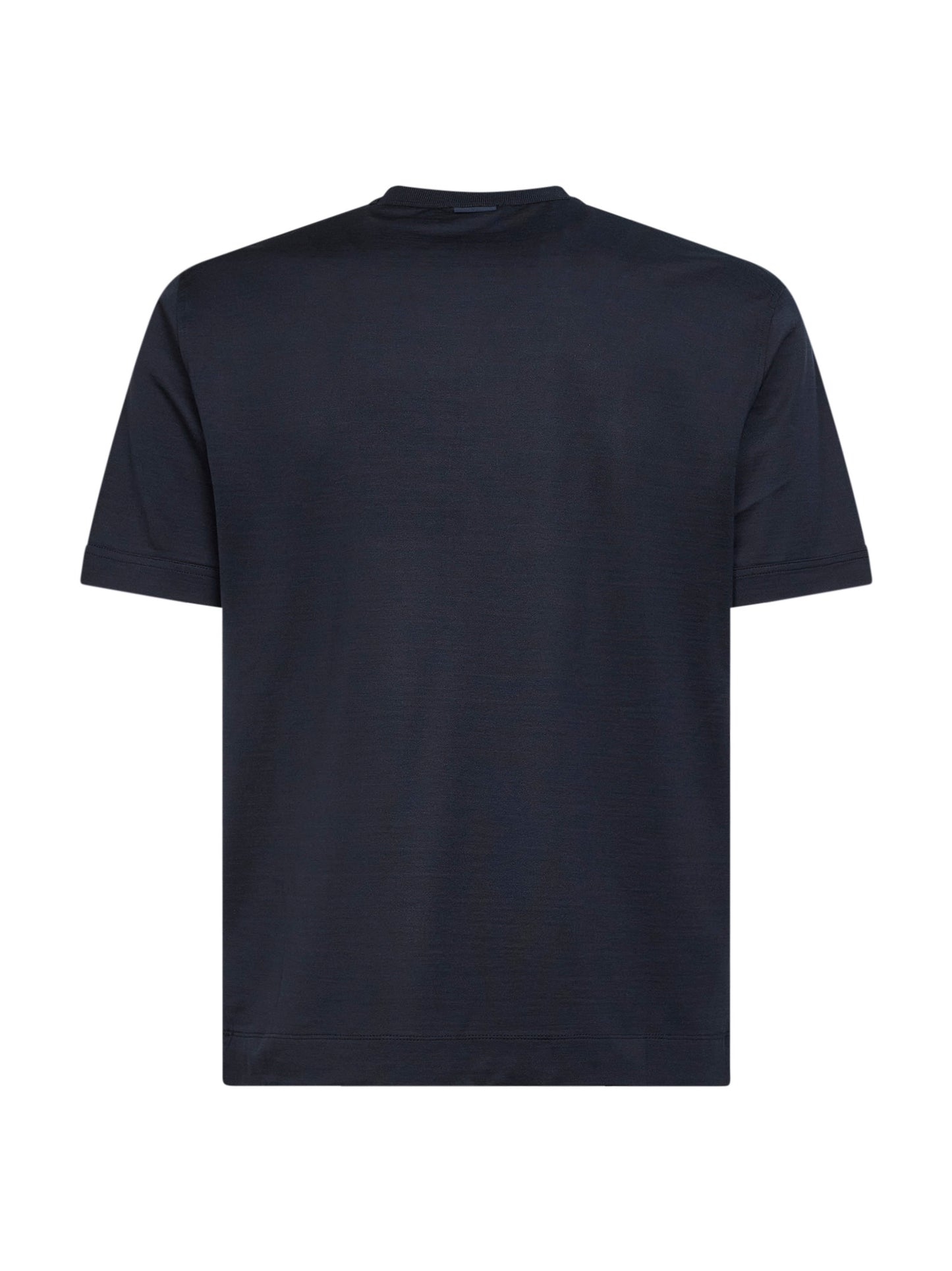 T-shirt Leggerissimo in cotone e seta blu navy