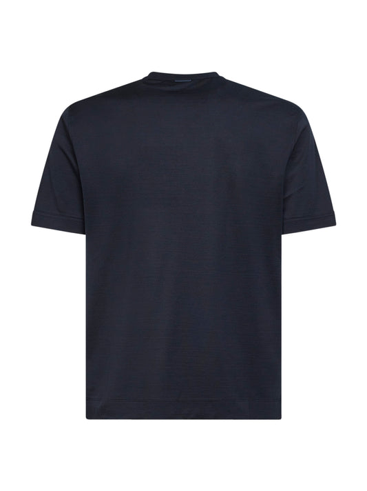 T-shirt Leggerissimo in cotone e seta blu navy