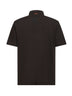 Polo con taschino in piquet di cotone marrone scuro