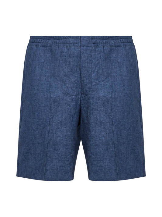 Shorts in Oasi Lino blu navy