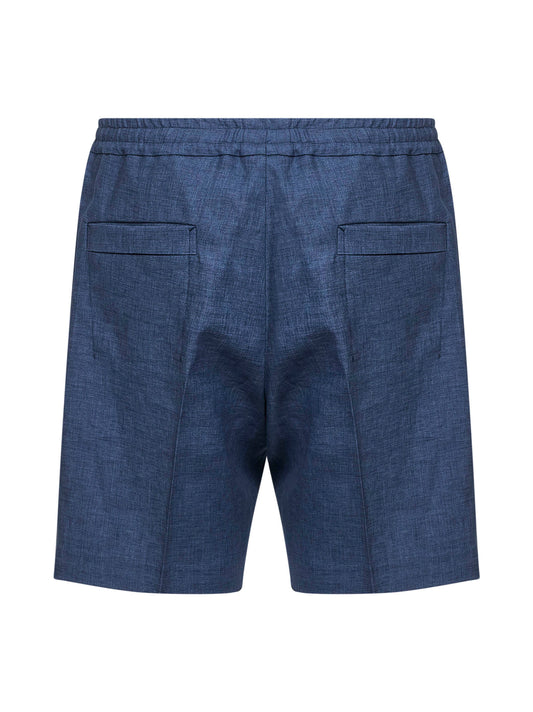 Shorts in Oasi Lino blu navy
