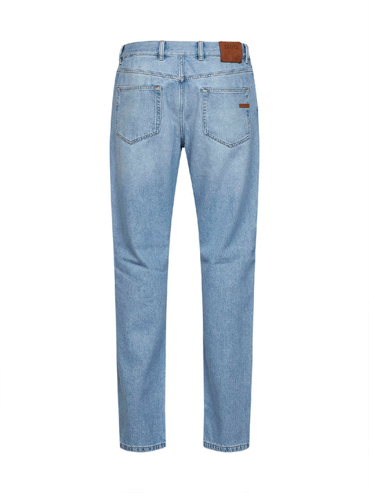 Blue vintage cotton denim Roccia jeans