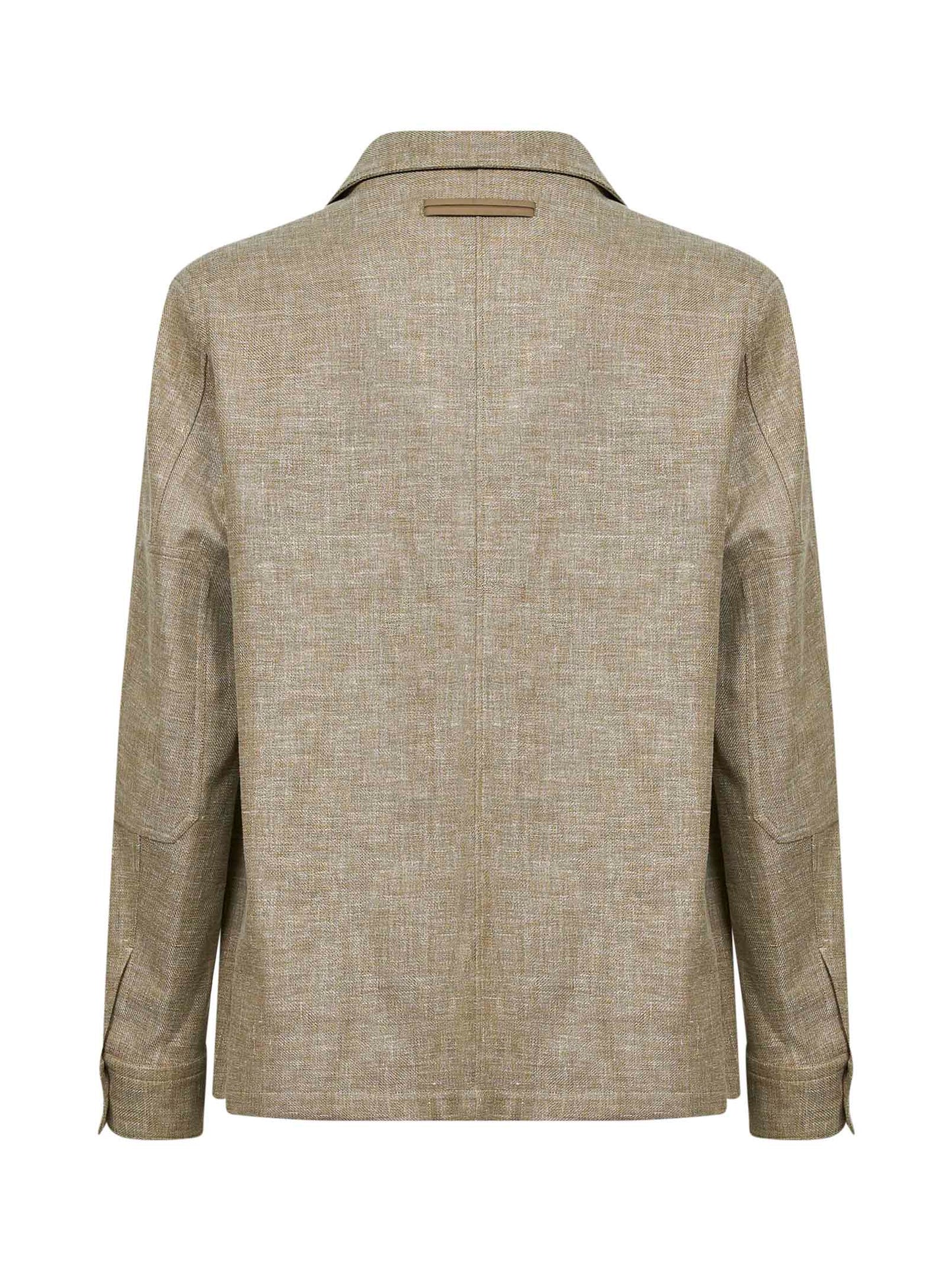 Overshirt n lino e lana e seta Crossover verde oliva