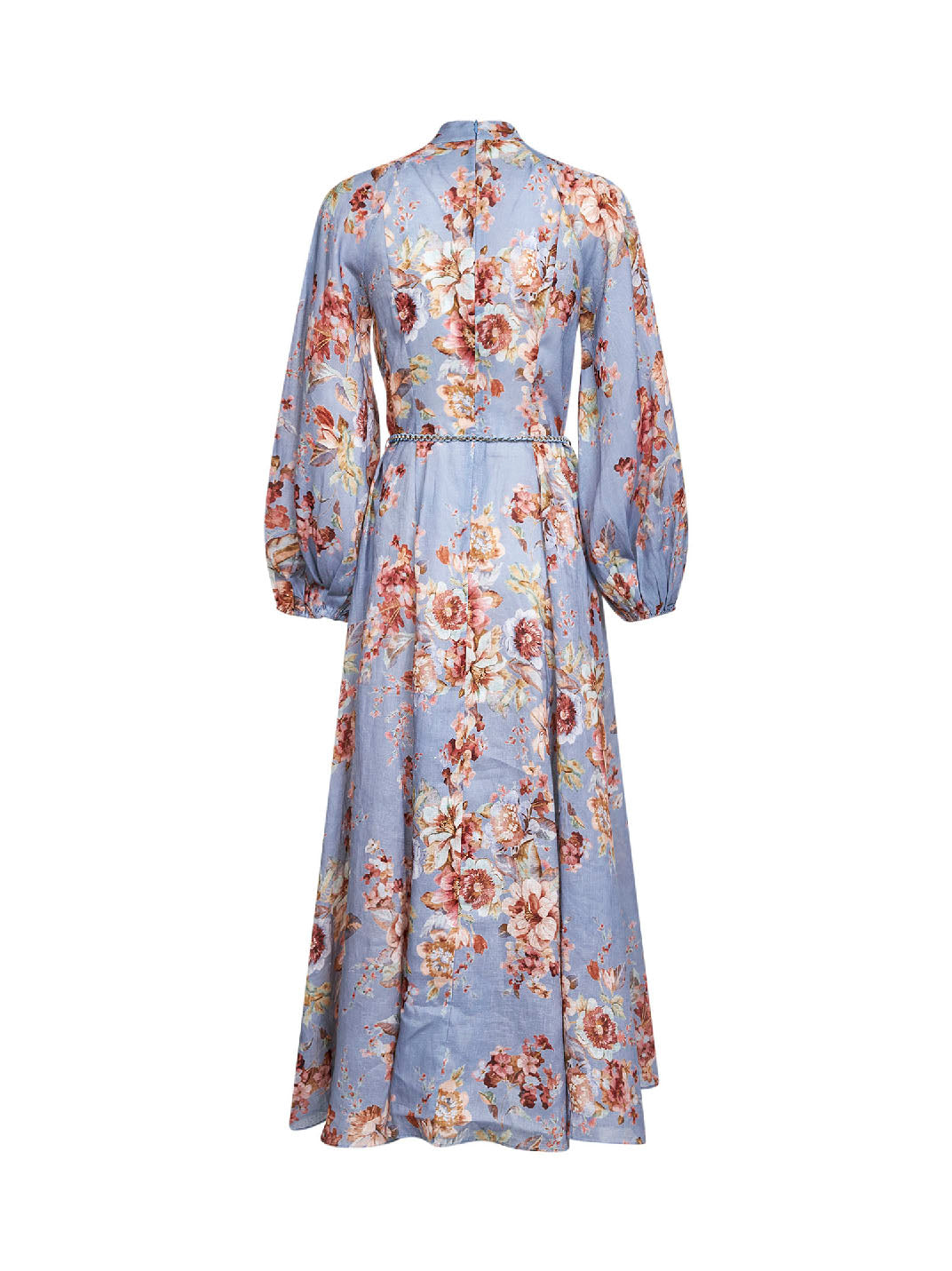 Light blue floral Chambray linen Awaken midi dress