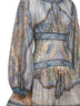 Tapestry-print blue cotton and silk blend Wanderlust mini dress