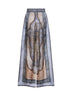 Tapestry-print blue silk habotai Wanderlust trousers