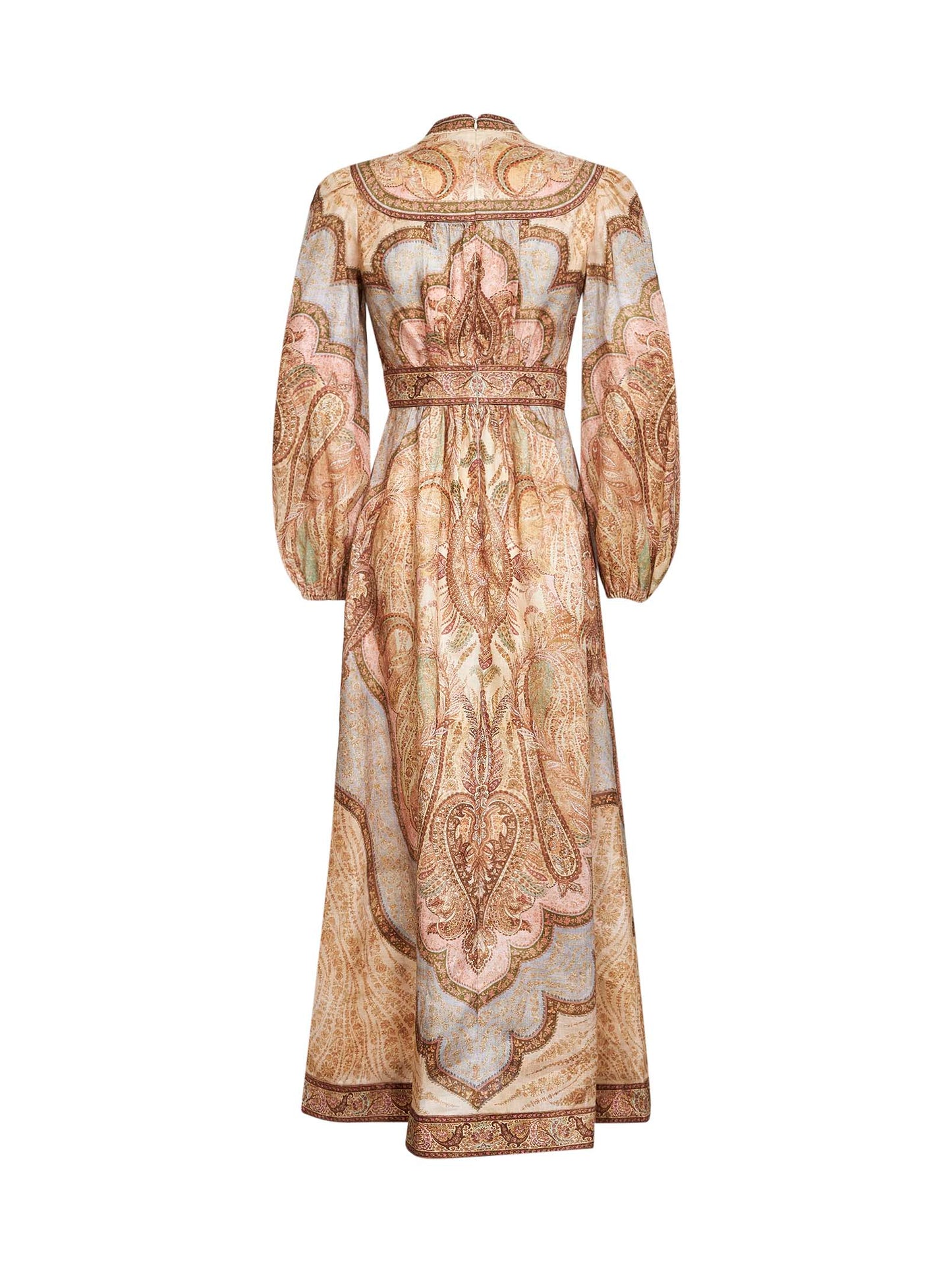 Tapestry-print linen Wanderlust midi dress