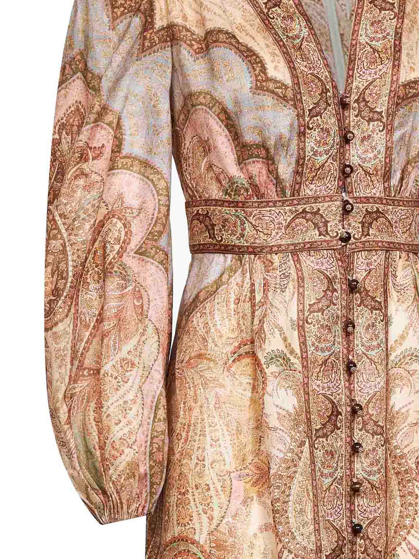 Tapestry-print linen Wanderlust midi dress