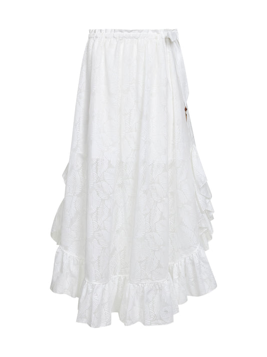 Ivory printed cotton blend Daylight maxi skirt