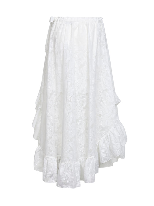 Ivory printed cotton blend Daylight maxi skirt