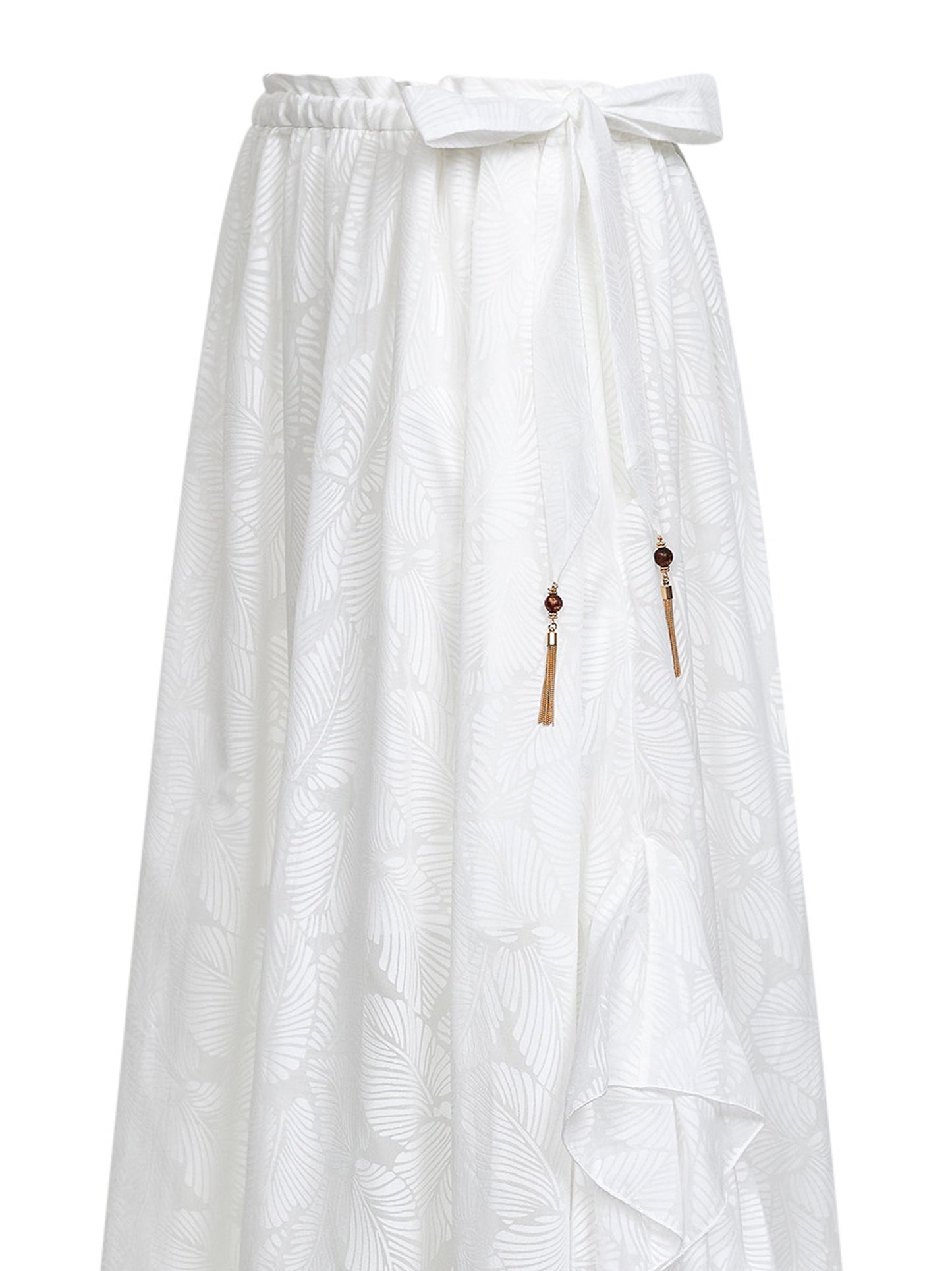 Ivory printed cotton blend Daylight maxi skirt