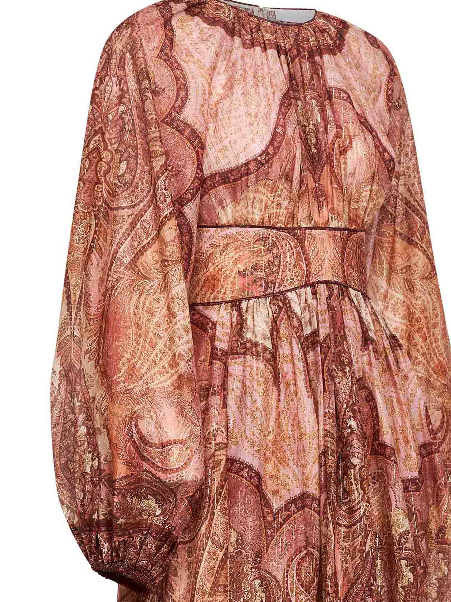 Tapestry-print burgundy cotton blend Wanderlust maxi dress