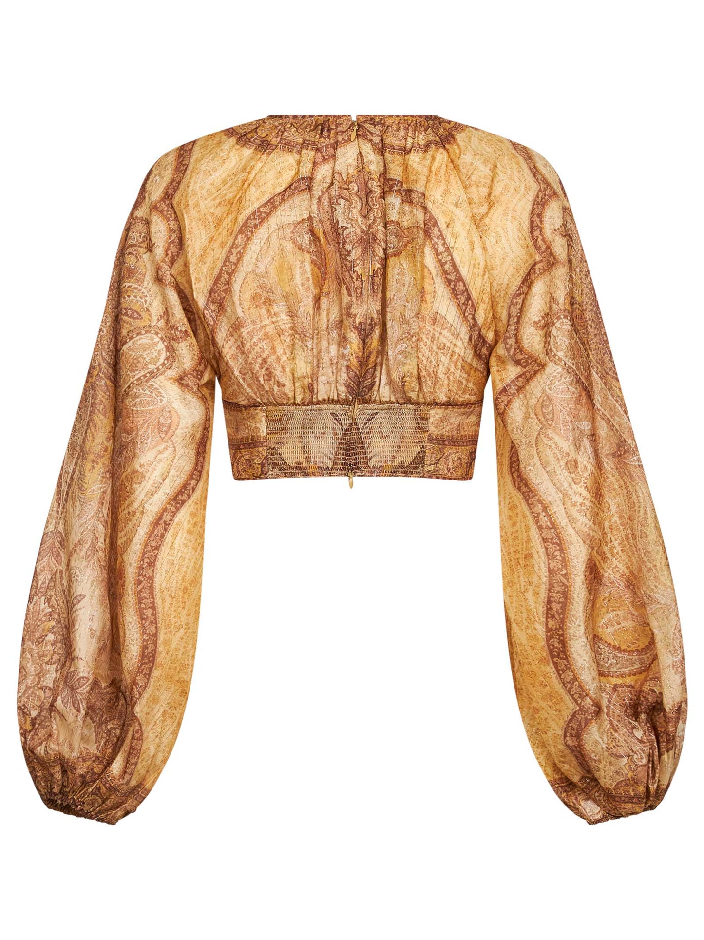 Tapestry-print mustard cotton-silk blend Wanderlust bodice