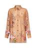 Floral-print beige silk habotai Patience shirt