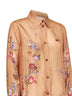 Floral-print beige silk habotai Patience shirt