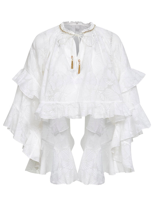 Ivory printed cotton blend Daylight blouse