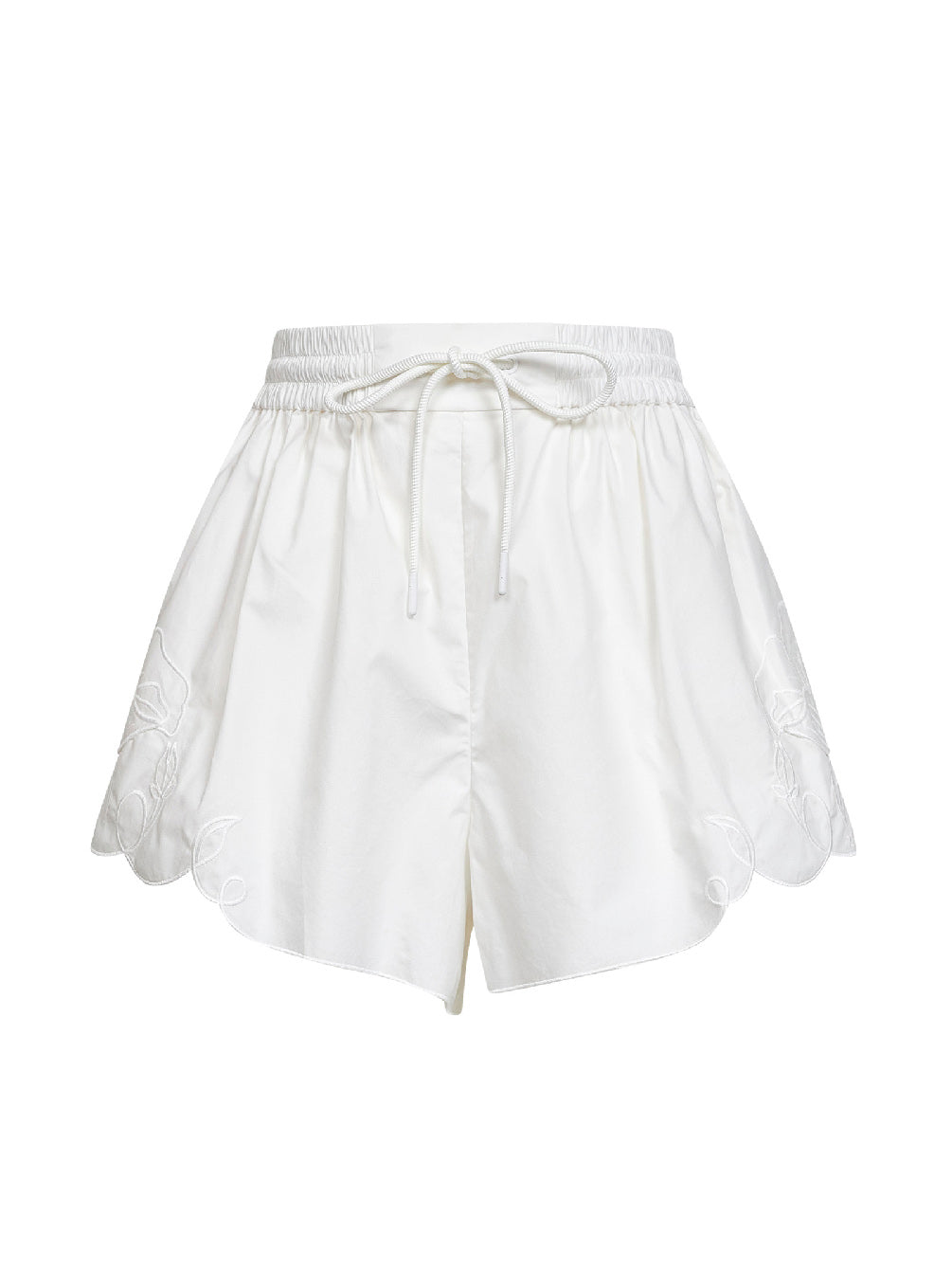 Ivory embroidered cotton poplin Daylight shorts
