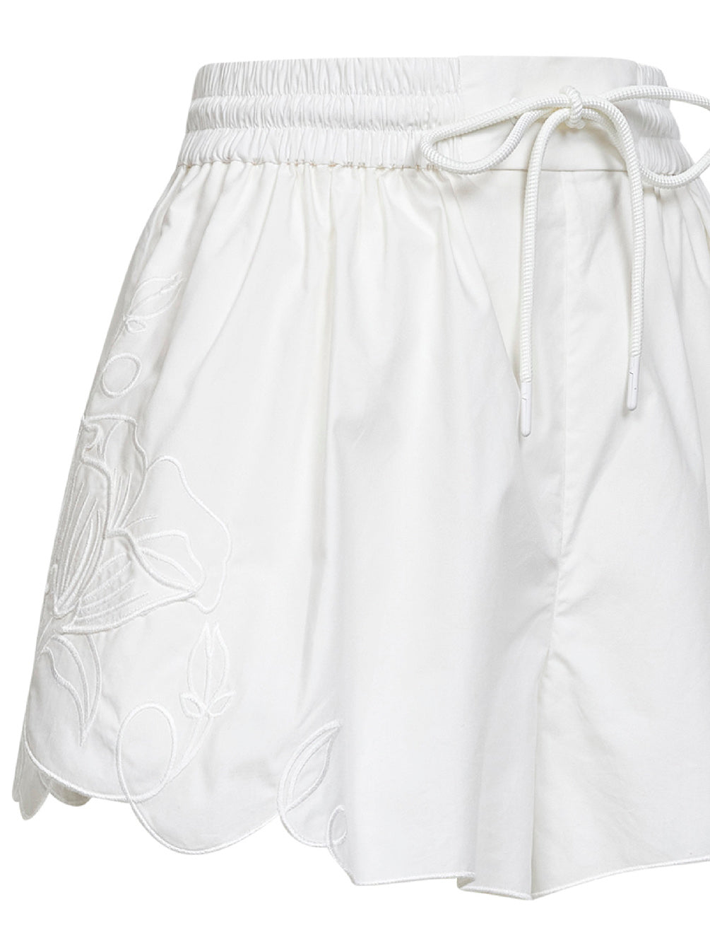 Ivory embroidered cotton poplin Daylight shorts